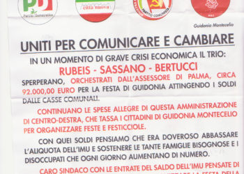 Guidonia, manifesti del centro sinistra contro lo «sperpero di soldi locali». Tanti simboli, ma nessun mandatario di stampa ufficiale