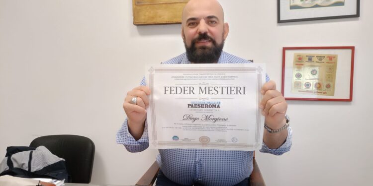 Roma, CAF Pigneto: Diego Morgione premiato da FederMestieri per l’impegno nella tutela dei cittadini più fragili